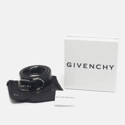 Pre Owned Givenchy Black Leather Buckle Belt 90CM