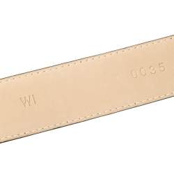 Pre Owned Givenchy Black Leather Plaque Logo Belt 85CM