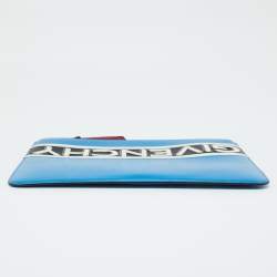 Givenchy Tri Color Leather Reverse Logo Flat Zip Pouch