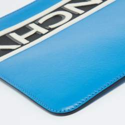 Givenchy Tri Color Leather Reverse Logo Flat Zip Pouch
