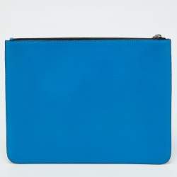 Givenchy Tri Color Leather Reverse Logo Flat Zip Pouch