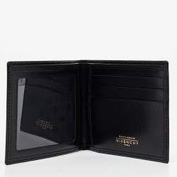 Givenchy Black Glossy Leather Bifold Compact Wallet