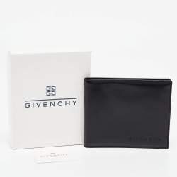 Givenchy Black Glossy Leather Bifold Compact Wallet