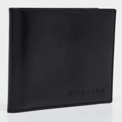 Givenchy Black Glossy Leather Bifold Compact Wallet