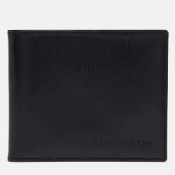 Givenchy Black Glossy Leather Bifold Compact Wallet