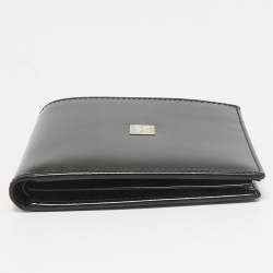 Givenchy Black Glossy Leather Logo Bifold Wallet
