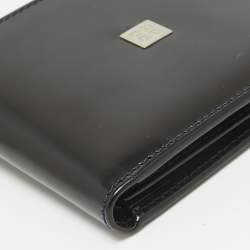 Givenchy Black Glossy Leather Logo Bifold Wallet
