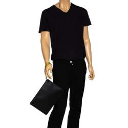 Givenchy Black Coated Canvas Large 4G Wrist Strap Pouch