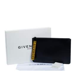 Givenchy Black Coated Canvas Large 4G Wrist Strap Pouch