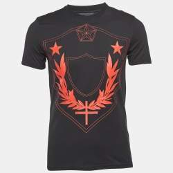 Givenchy Black Stars Shield Print Cotton T-Shirt XS