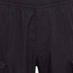 Pre Owned Givenchy Black Cotton and Crochet Trim Cargo Pants M