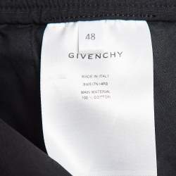 Pre Owned Givenchy Black Cotton and Crochet Trim Cargo Pants M