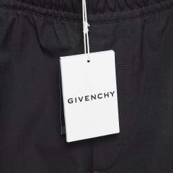 Pre Owned Givenchy Black Cotton and Crochet Trim Cargo Pants M