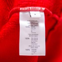 مملوكة مسبقًا Givenchy Red Cotton Rottweiler Printed Distressed Hoodie S