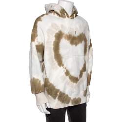 Givenchy White Tie-Dye Heart Printed Cotton Knit Oversized Hoodie S
