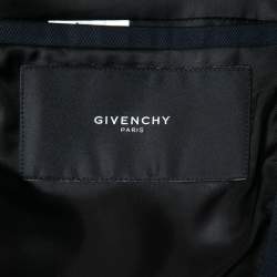 Pre Owned Givenchy Navy Blue Cotton Contrast Single-Breasted Blazer XL