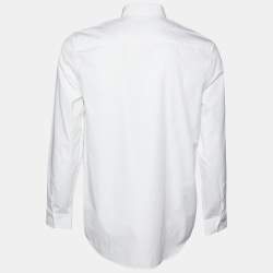 Givenchy White Cotton Crystal Button Shirt M