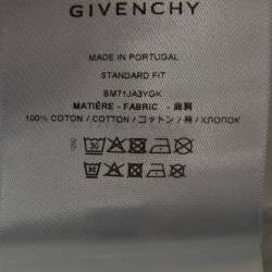 Pre Owned Givenchy White Logo Printed Cotton Standard Fit T-Shirt L