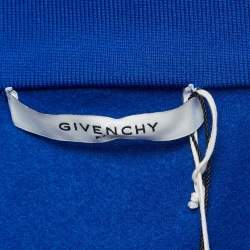 Pre Owned Givenchy Blue Logo-Tape Knit Zipper Track Jacket L