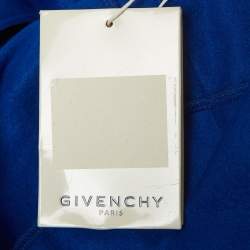 Pre Owned Givenchy Blue Logo-Tape Knit Zipper Track Jacket L