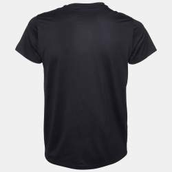 مملوكة مسبقًا Givenchy Black Infinity Rings Logo Print Cotton Regular Fit T-Shirt XXS