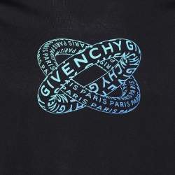 مملوكة مسبقًا Givenchy Black Infinity Rings Logo Print Cotton Regular Fit T-Shirt XXS