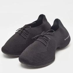 Givenchy Black Knit Fabric TK-360 Low Top Sneakers Size 39.5