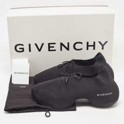 Givenchy Black Knit Fabric TK-360 Low Top Sneakers Size 39.5