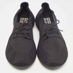 Givenchy Black Knit Fabric TK-360 Low Top Sneakers Size 39.5