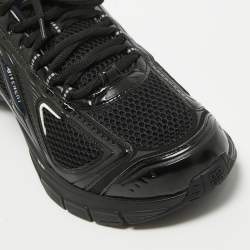 Givenchy Black Faux Leather and Mesh Lace Up Sneakers Size 44
