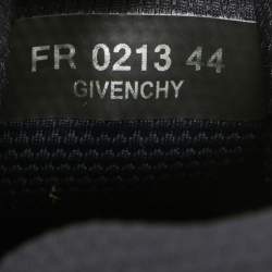 Givenchy Black Faux Leather and Mesh Lace Up Sneakers Size 44