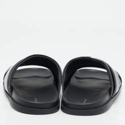 Givenchy Black Leather G Plage Slide Flats Size 45