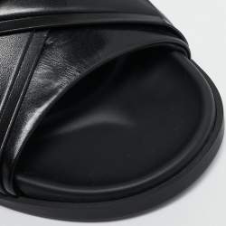 Givenchy Black Leather G Plage Slide Flats Size 45