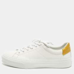 Pre Owned Givenchy City Sport Size 43 White/Yellow Leather Low Top Sneakers