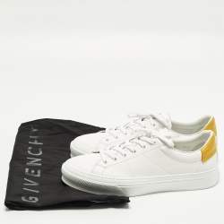 Pre Owned Givenchy City Sport Size 43 White/Yellow Leather Low Top Sneakers