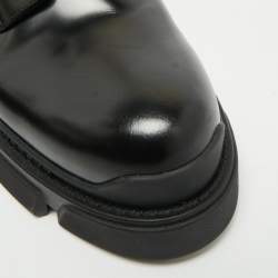 Pre Owned Givenchy Terra 4G Buckle Size 41 Black Leather Platform Derby Shoes