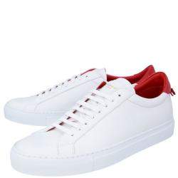 Givenchy White/Red Leather Urban Street  Sneakers Size EU 42