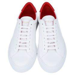 Givenchy White/Red Leather Urban Street  Sneakers Size EU 43