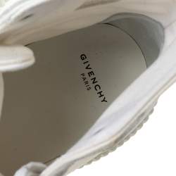 Givenchy White Logo Print Coated Canvas And Rubber Tennis Light High Top Sneakers Size 42