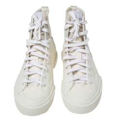 Givenchy White Logo Print Coated Canvas And Rubber Tennis Light High Top Sneakers Size 42