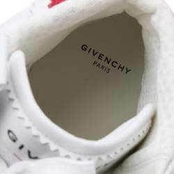 Pre Owned Givenchy White/Red Leather Wing High Top Sneakers Size 42