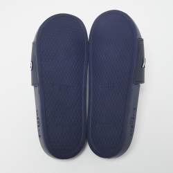 Givenchy Navy Blue Rubber Logo Slides Size 41