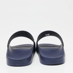 Givenchy Navy Blue Rubber Logo Slides Size 41