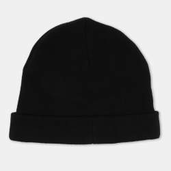 Givenchy Black Star Logo Intarsia Knit Cashmere Beanie