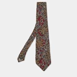 Givenchy Vintage Multicolor Floral Print Silk Traditional Tie 