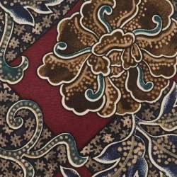 Givenchy Vintage Multicolor Floral Print Silk Traditional Tie 