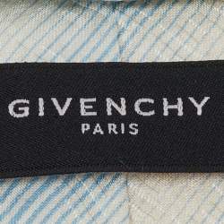 Givenchy Blue/White Signature Logo Print Silk Tie