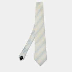 Givenchy Blue/White Signature Logo Print Silk Tie