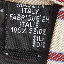 Pre Owned Givenchy Beige Diagonal Striped Silk Tie