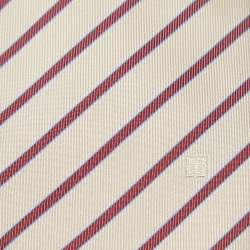 Pre Owned Givenchy Beige Diagonal Striped Silk Tie